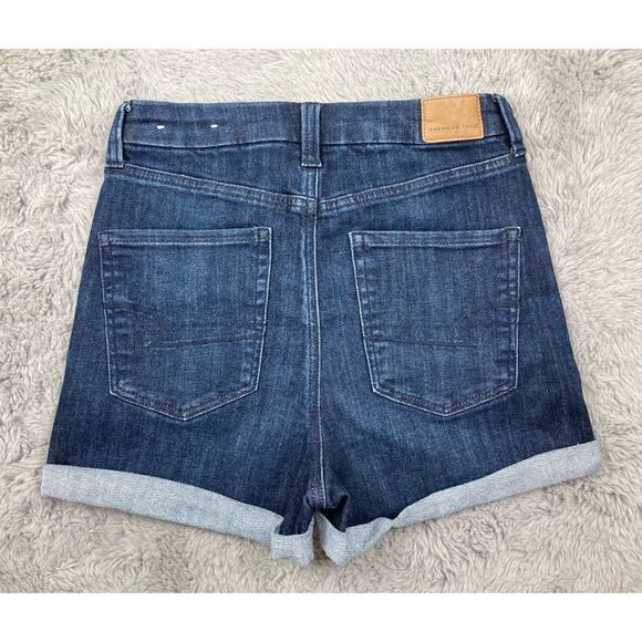 American eagle dark wash curvy super high rise shortie shorts - Picture 2 of 5